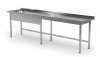 Stół ze zlewem bez półki - komora po lewej stronie 2600 x 600 x 850 mm POLGAST 211266-6-L 211266-6-L
